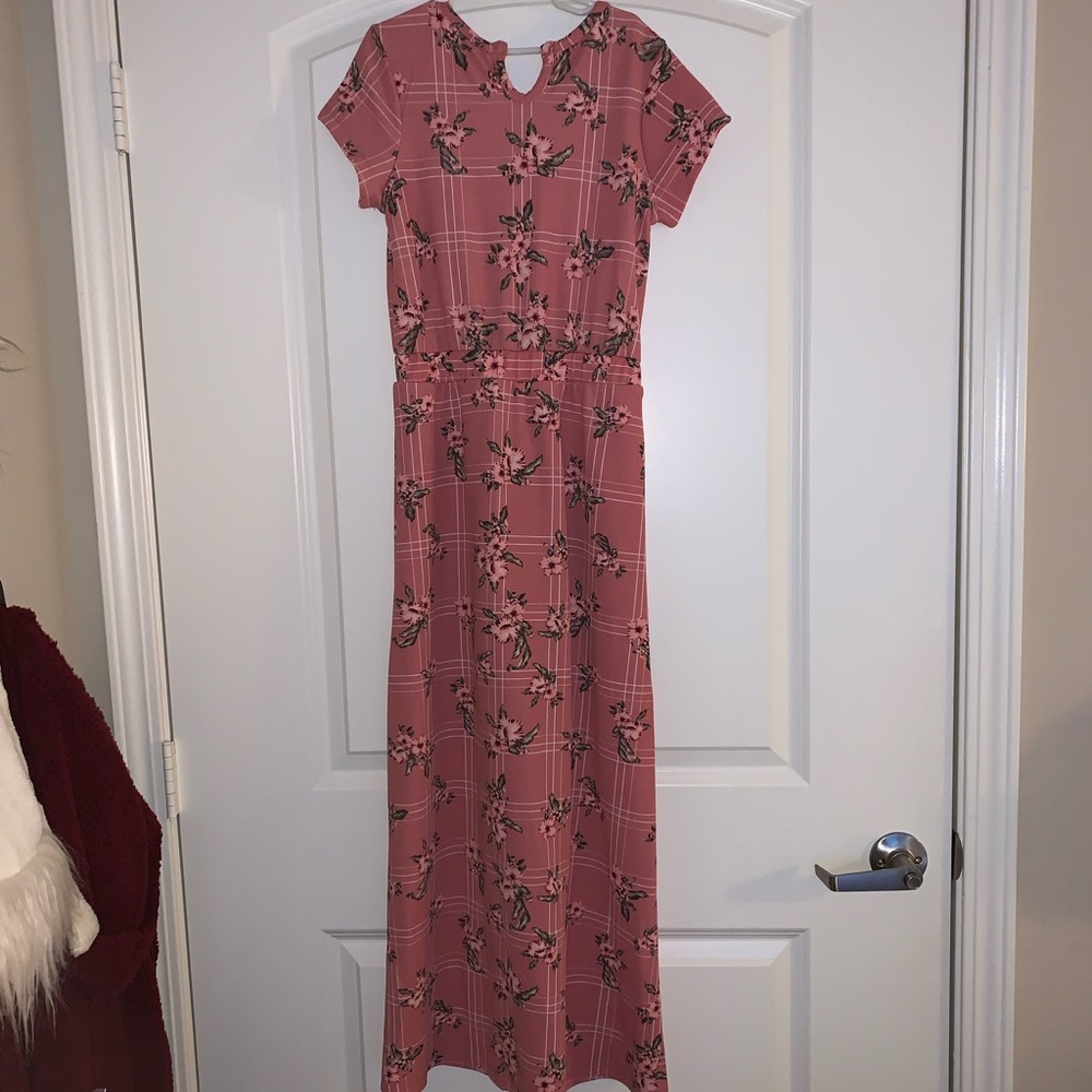pink floral dress with shorts - Picture 2 of 4